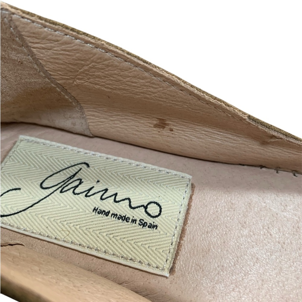 Gaimo Espadrilles Handmade in Spain  Gold and Suede with Textured Finish - Picture 10 of 13